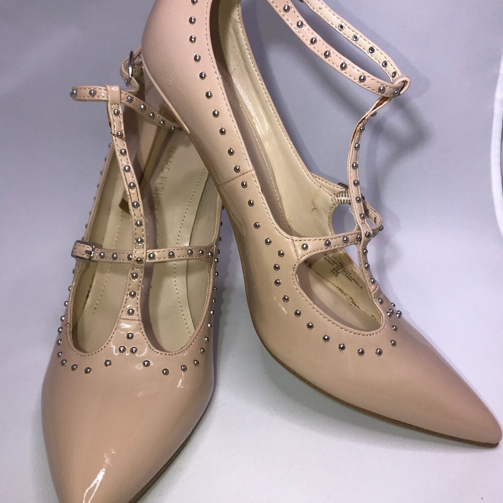 Marc Fisher Strappy Nude Studded Accent Heels SIZE 8 - Picture 4 of 6